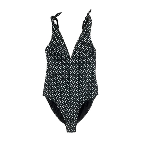 NWT Daughters of Summer Black Floral Print Adjustable Tie One Piece - Size XS - Picture 1 of 7